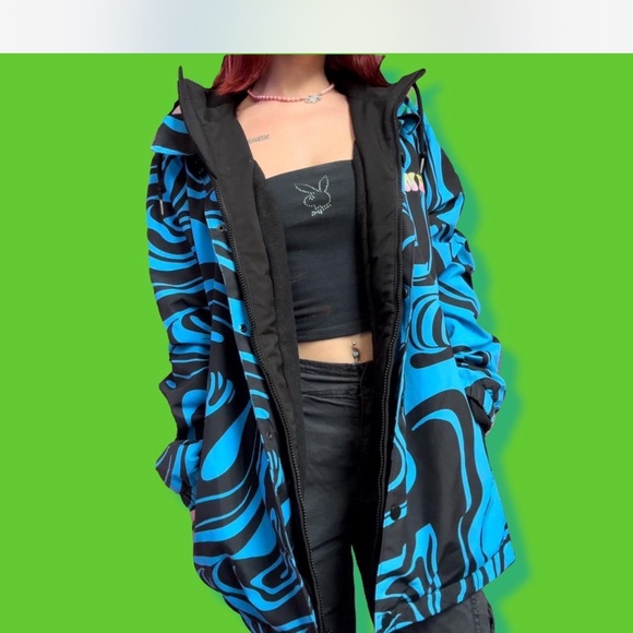 Ripndip Black and Blue Graphic Ski Jacket (2023) - Picture 3 of 7